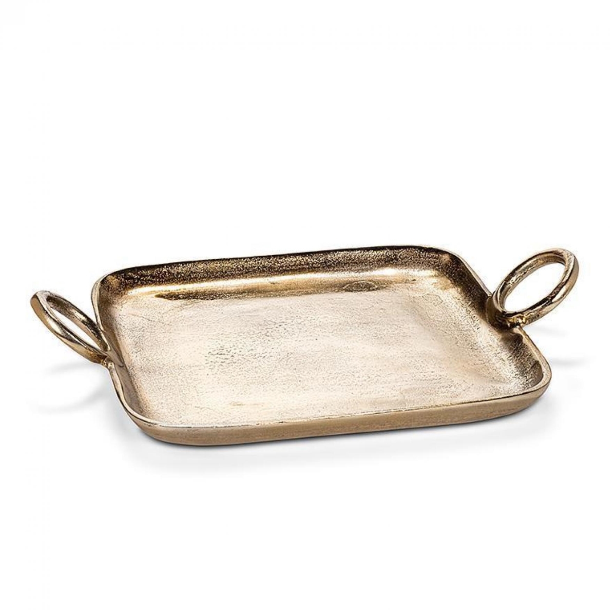 UNBT-00747 Ring Handle Decorative Tray - Gold