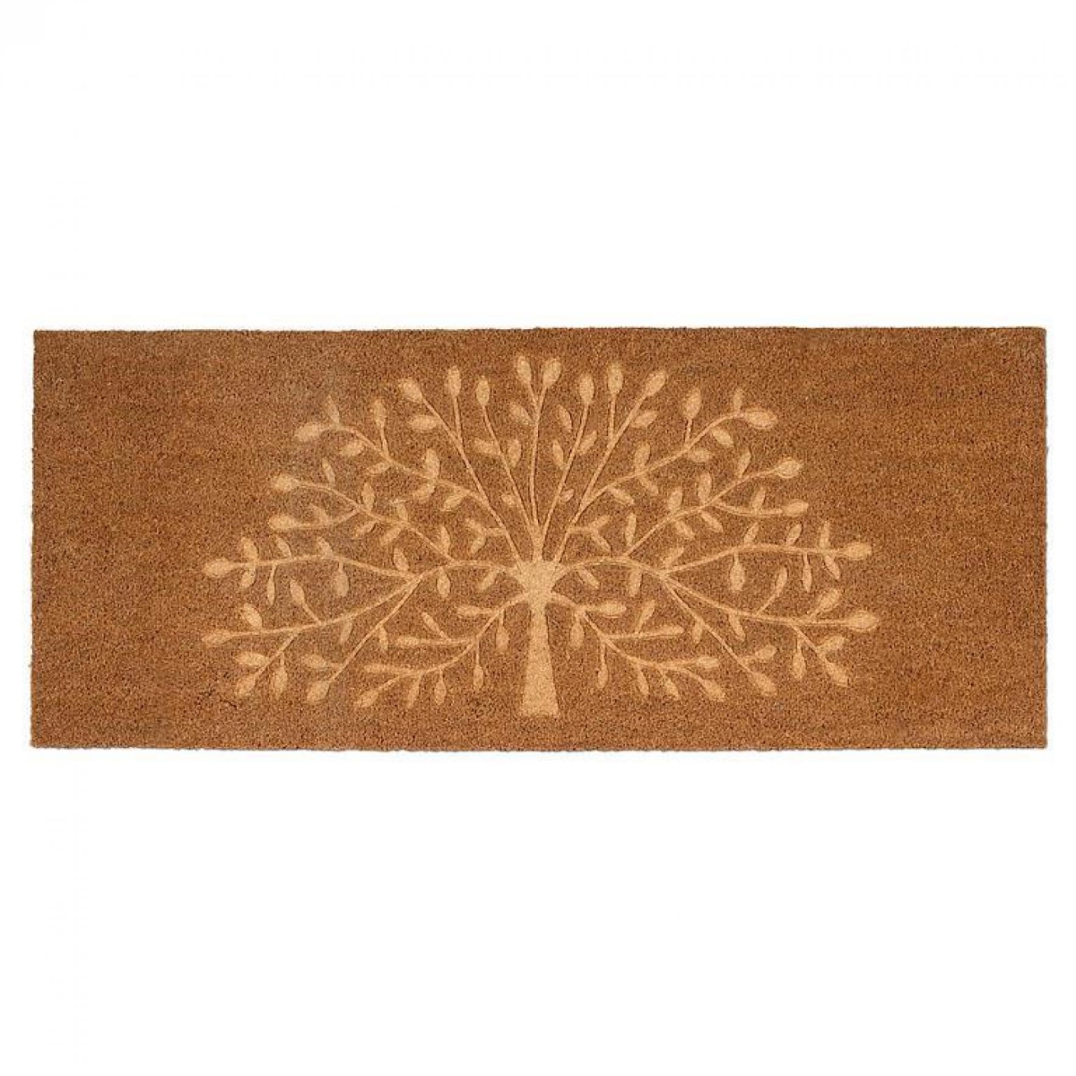UNBT-00528 Long Tree of Life Pressed Doormat - Natural