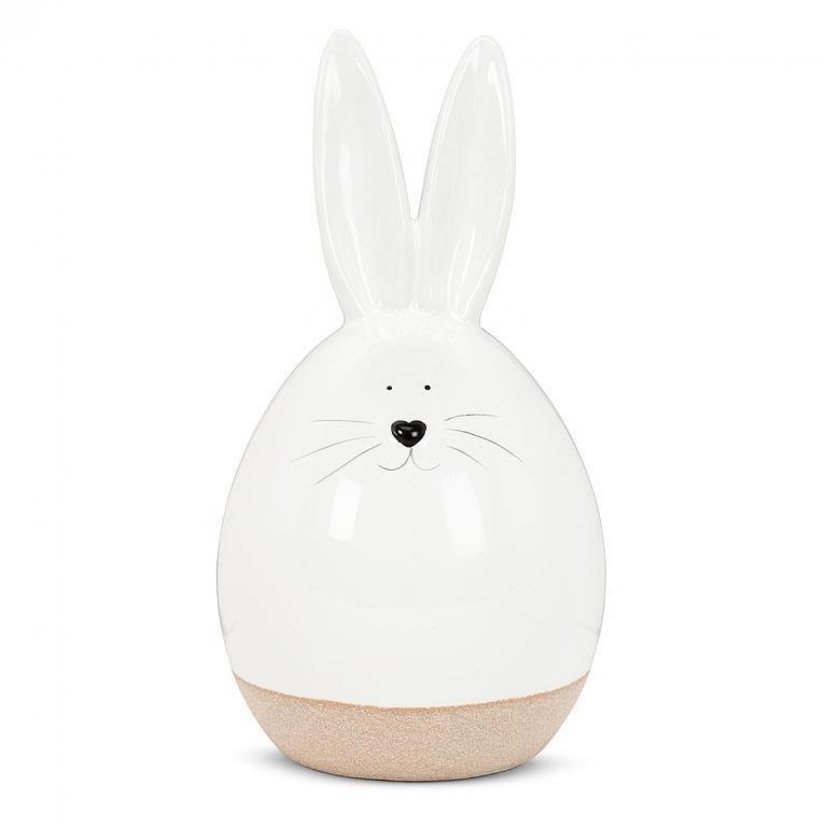 UNBT-00546 Matte & Shiny Rabbit Figurine - White & Natural