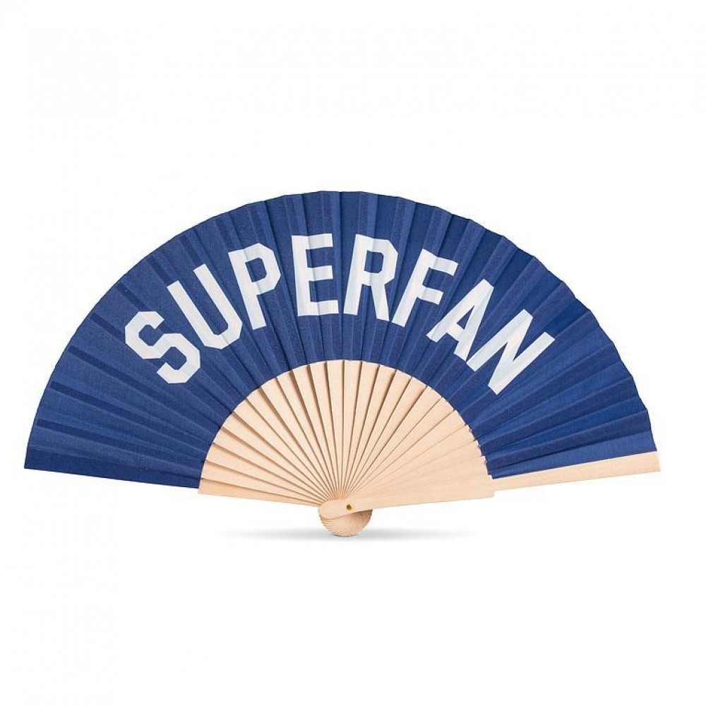 UNBT-01037 Superfan Hand Fan - Blue & White