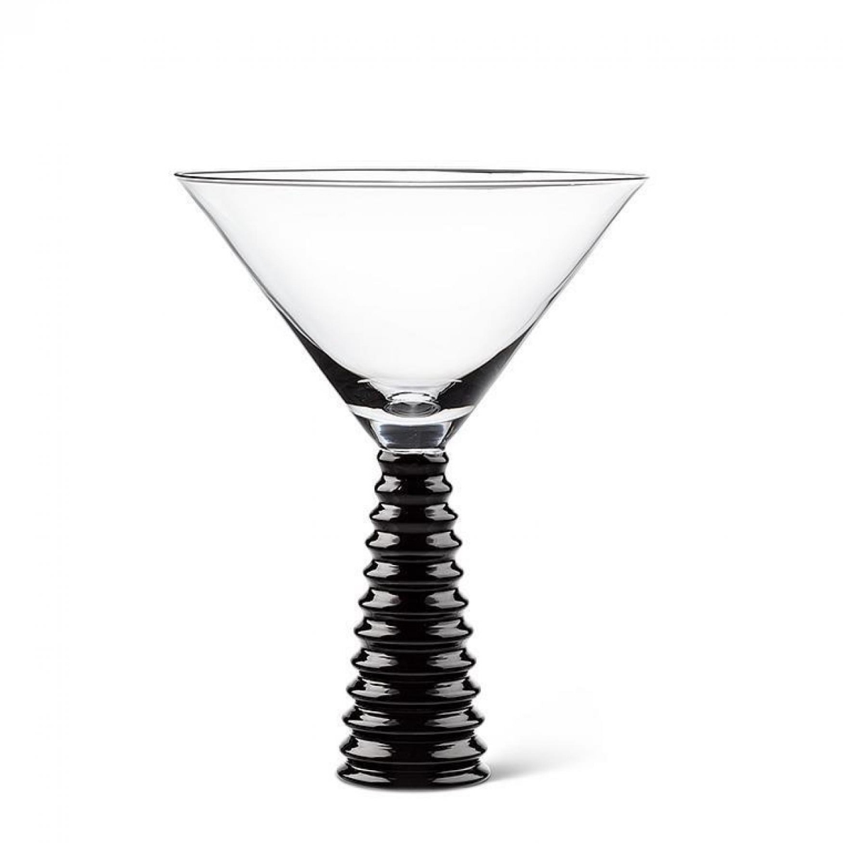 UNBT-00119 Black Stack Base Martini Drinking Glass