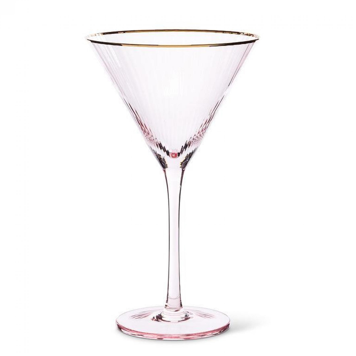 UNBT-00693 Pink with Gold Rim Martini Drinking Glass