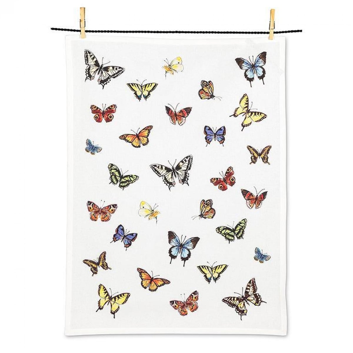 UNBT-00017 Allover Butterflies Tea Towel - Multi Color