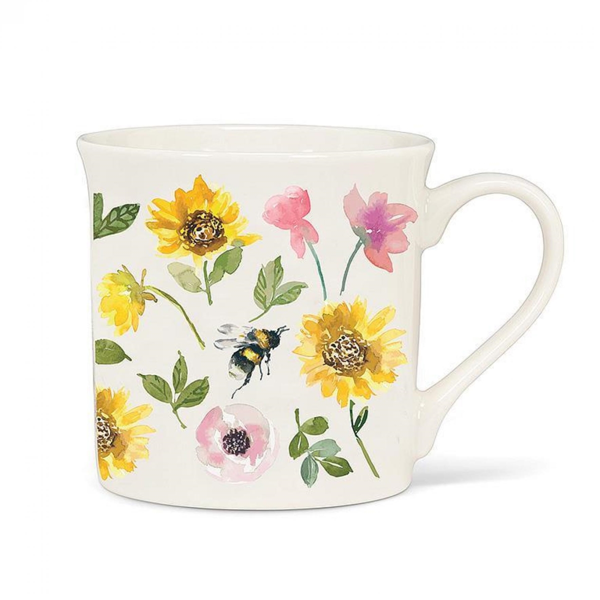 UNBT-01030 Sunflowers & Bees Flared Mug - Multi Color