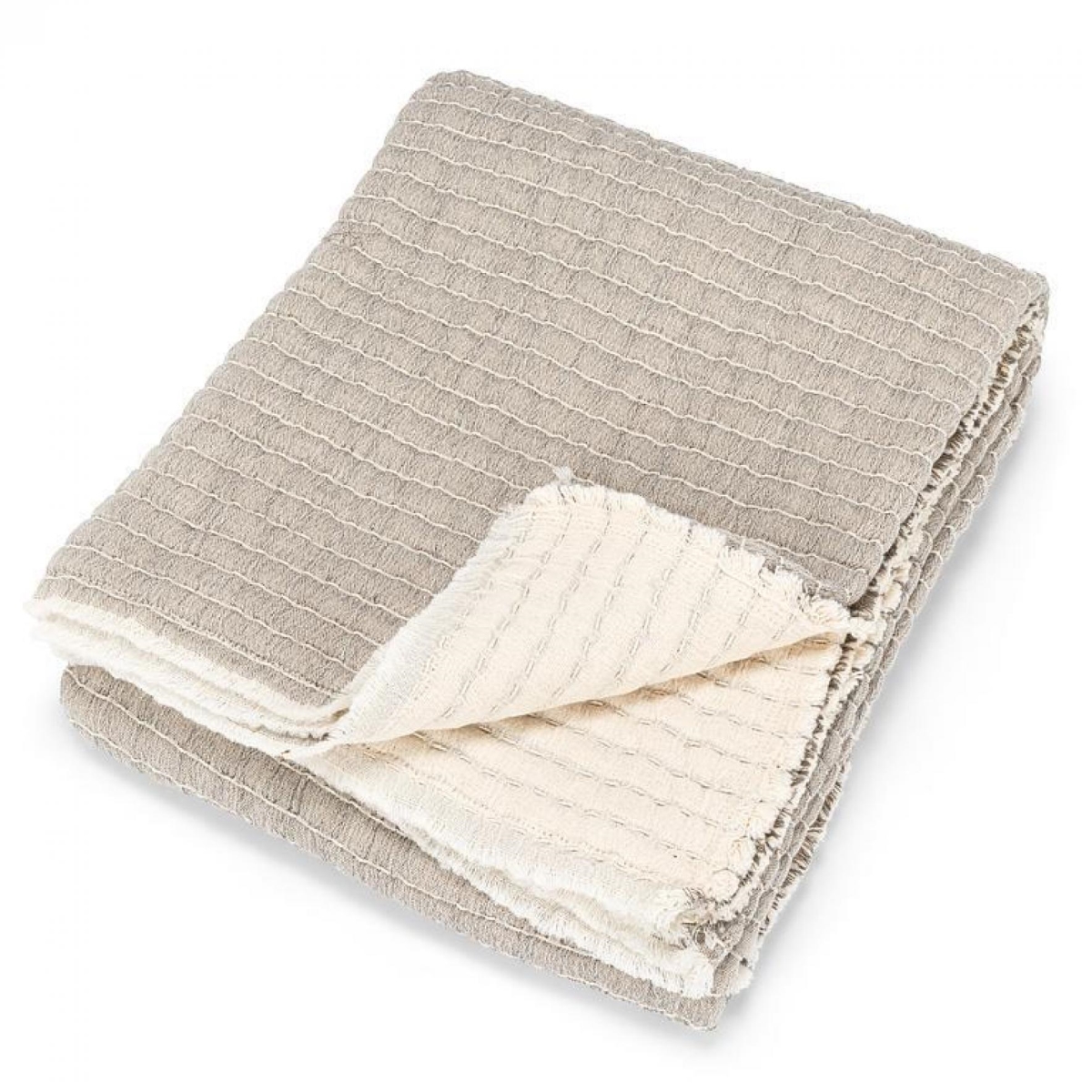 UNBT-00382 Gray Overstitch Throw
