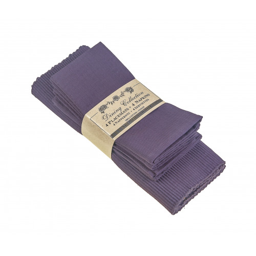 AG-05304 4 Placemats Plus 4 Napkins Set, Purple
