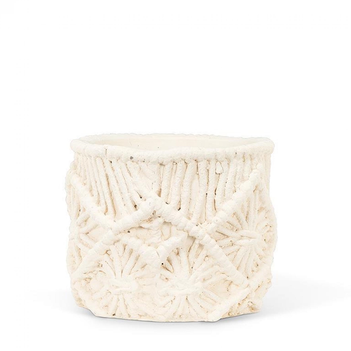 UNBT-00529 Looks Like Macrame Planter - Ivory