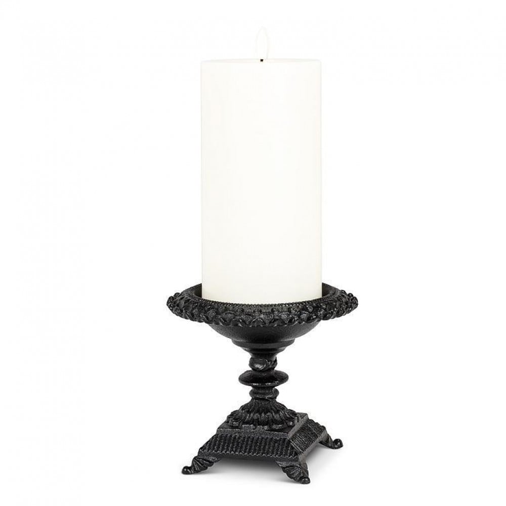 UNBT-00471 Large Pedestal Pillar Candle Holder - Black