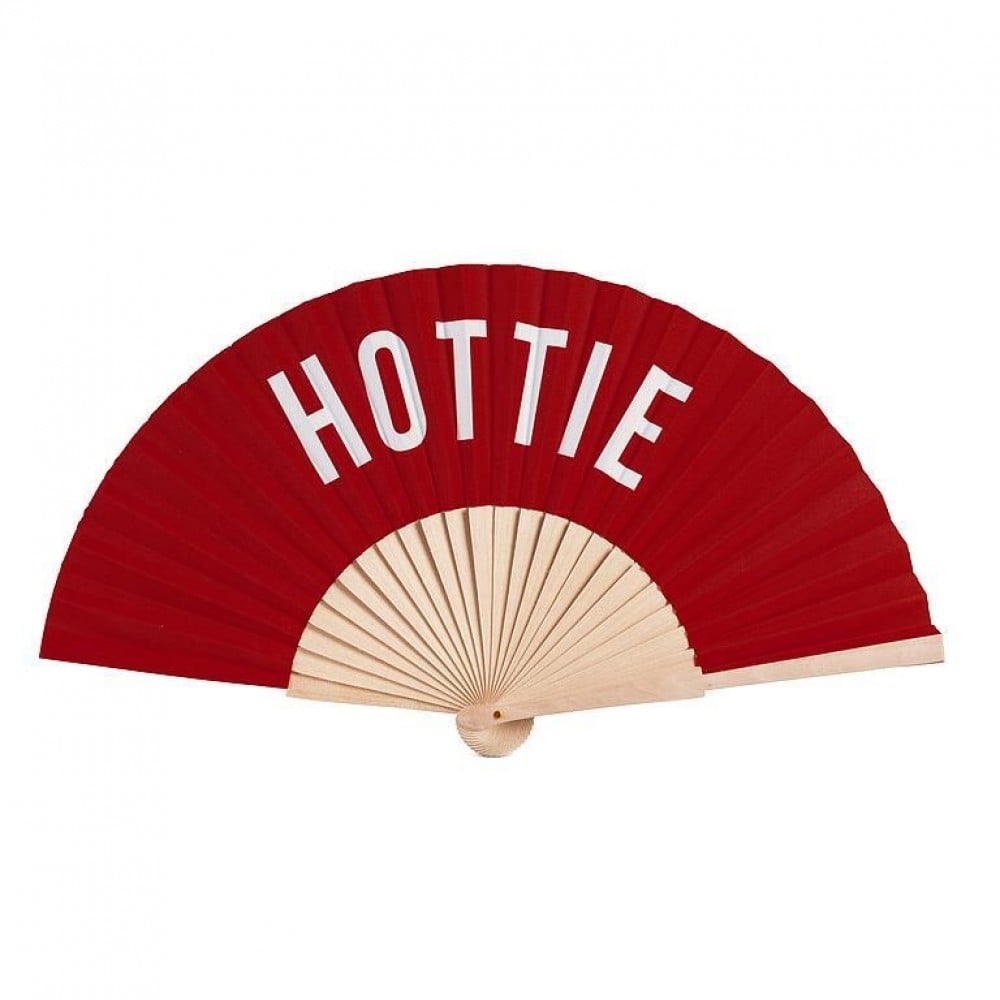 UNBT-00429 Hottie Hand Fan - Red & White