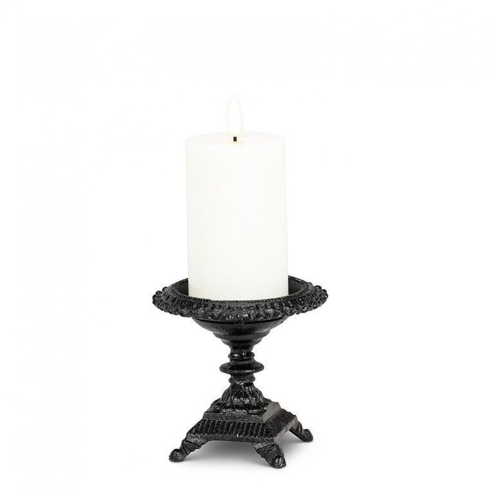 UNBT-00972 Small Pedestal Candle Holder - Black