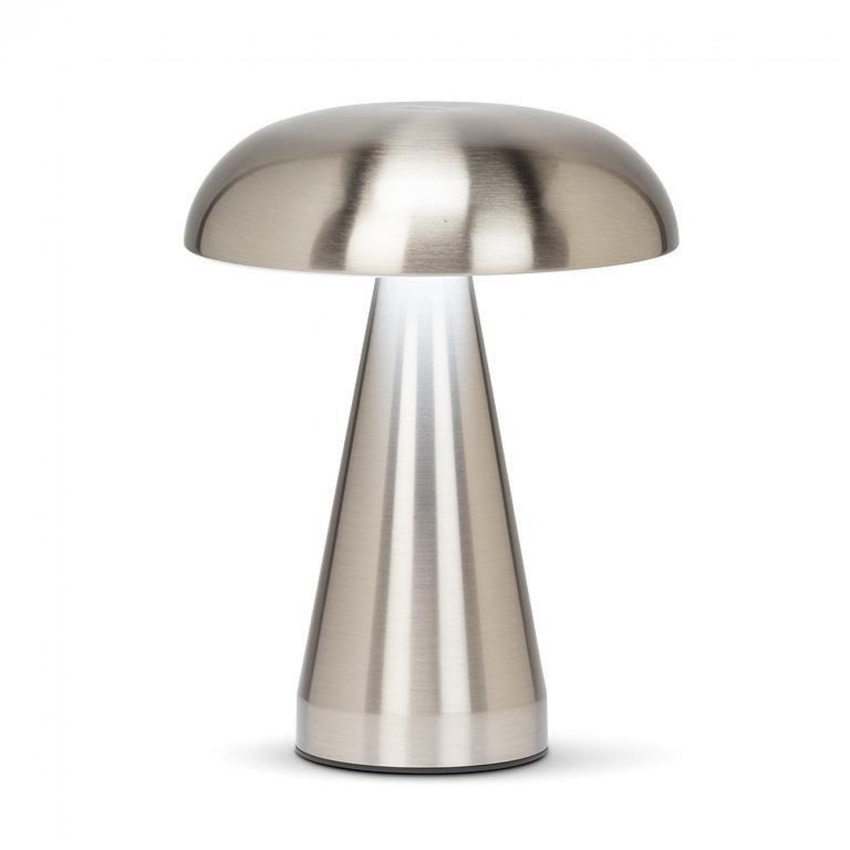 UNBT-00595 Metallic Brushed Silver Mushroom LED Table Light Lamp