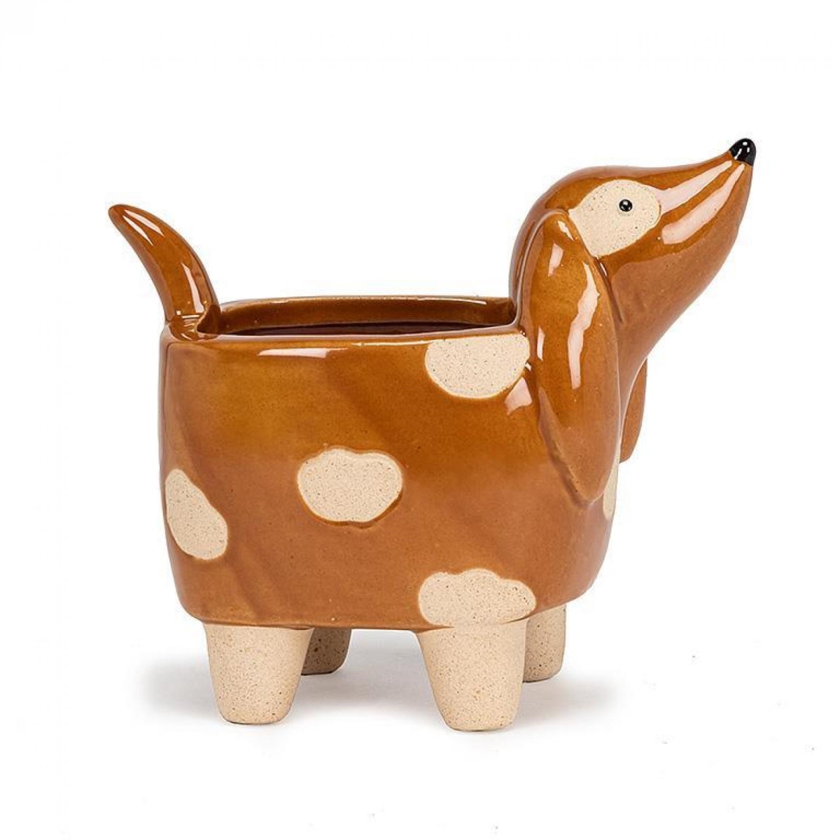 UNBT-00274 Dog on Legs Planter - Brown