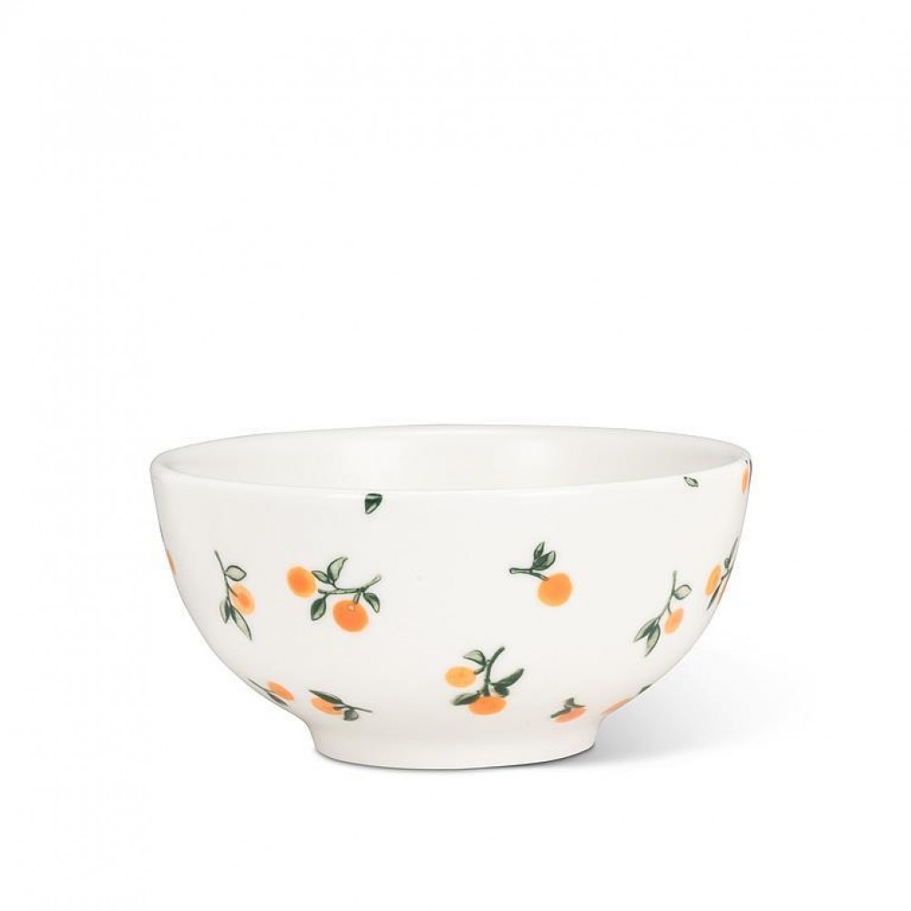 UNBT-00651 Oranges Small Bowl - White & Orange