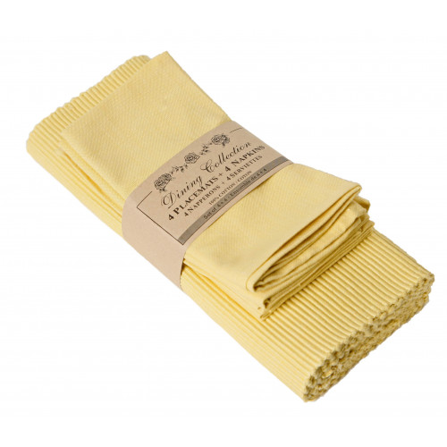 AG-05309 4 Placemats Plus 4 Napkins Set, Yellow