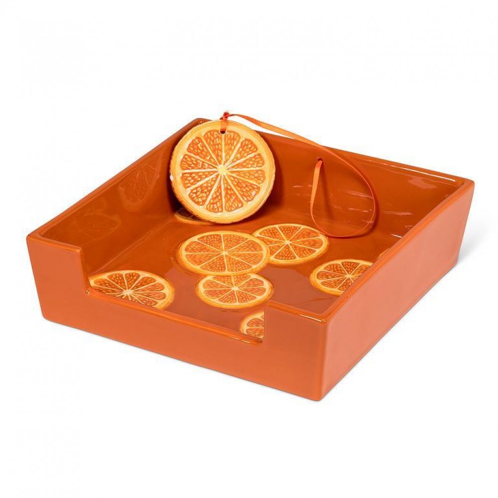 Picture of MDR Trading AB-27-CITRUS-ORANGE 7.5 in. Square Orange Slice Napkin Holder
