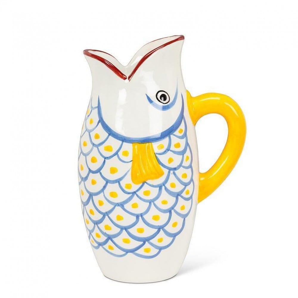 AB-27-PORTOFINO-093 66 oz Fish Jug, White & Blue