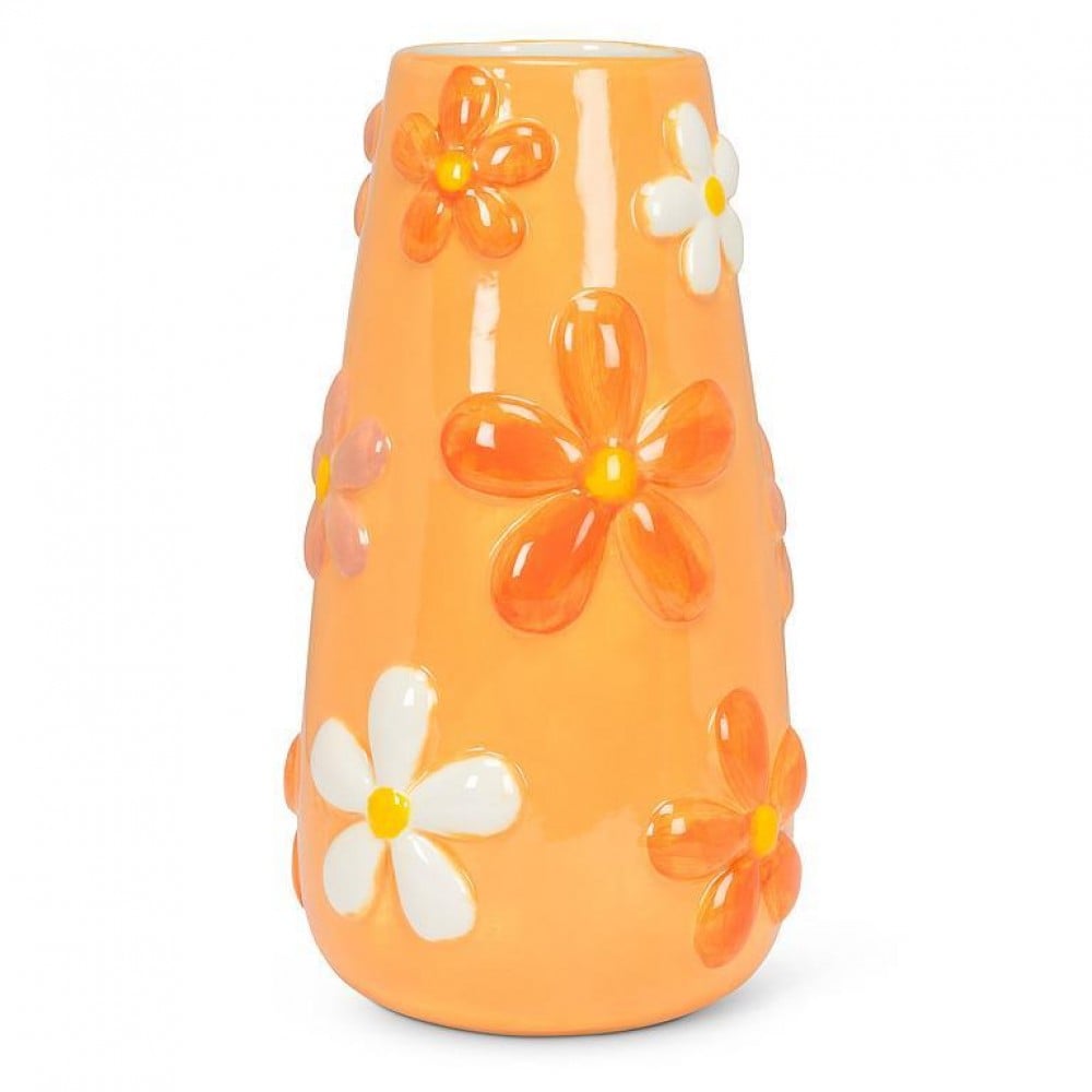 AB-27-HIPPIE-359 10 in. Large Bold Flower Vase, Melon