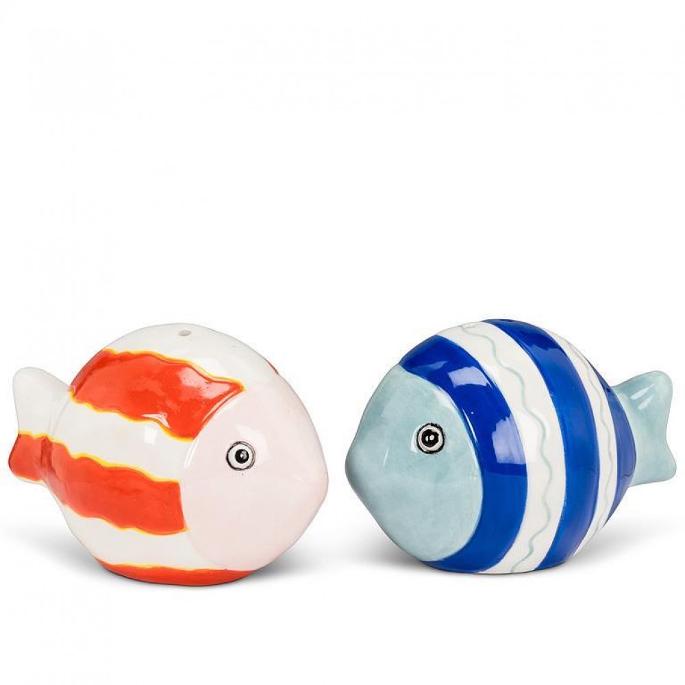 Picture of MDR Trading AB-27-PORTOFINO-051 2 in. Striped Fish Salt & Pepper Shaker, Blue & Red