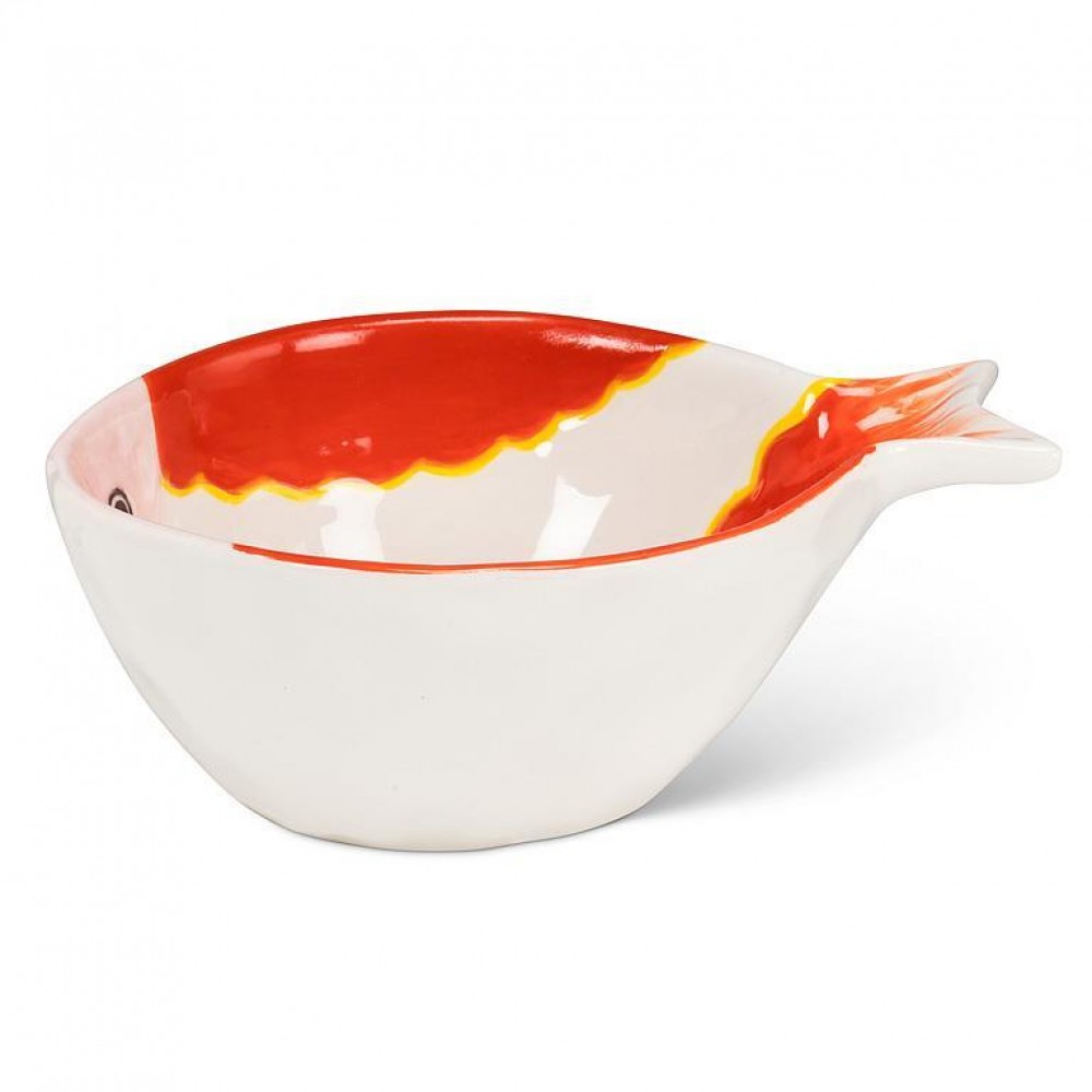 AB-27-PORTOFINO-056 6 in. Medium Striped Fish Bowl, Orange & Pink