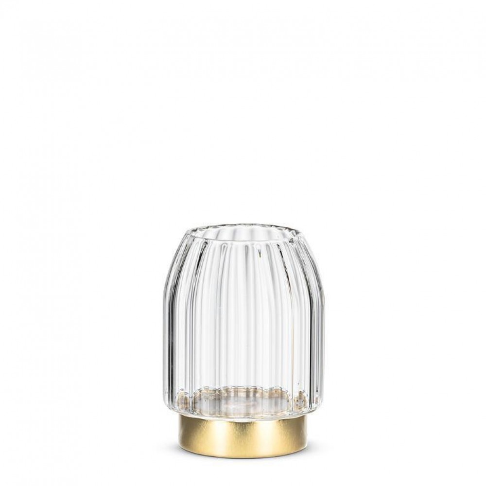 AB-27-GALA-910-Q01 4.5 in. Small Panel LED Vase, Clear & Gold