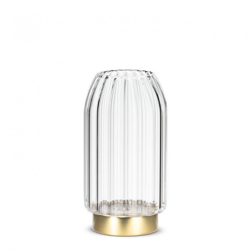 AB-27-GALA-915-Q01 6.5 in. Medium Panel LED Vase, Clear & Gold