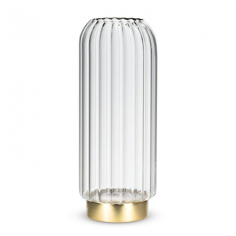 AB-27-GALA-920-Q01 8.5 in. Large Panel Led Vase, Clear & Gold
