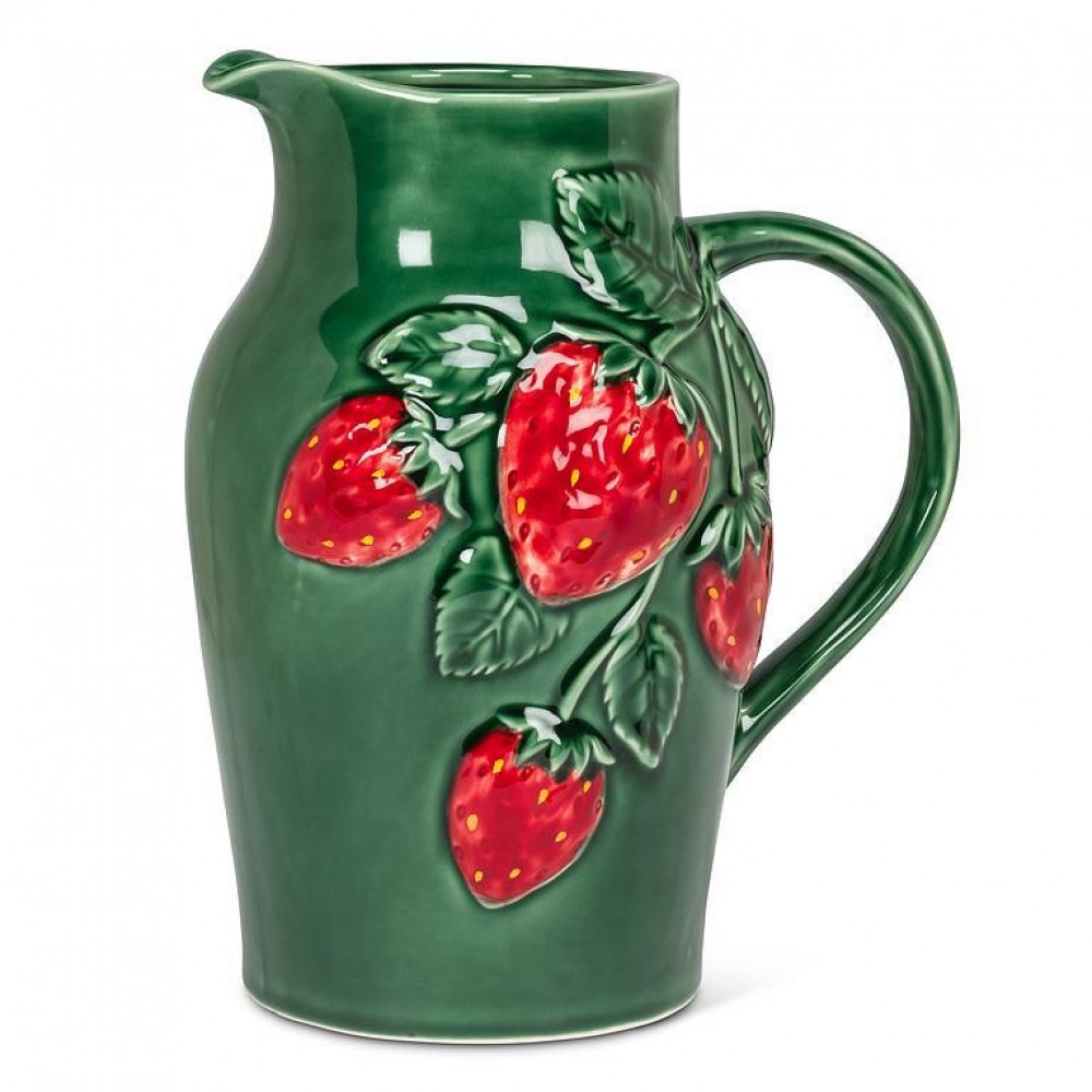 Picture of MDR Trading AB-27-FRESHPICK-010 88 oz Large Strawberry & Leaf Jug, Green & Red