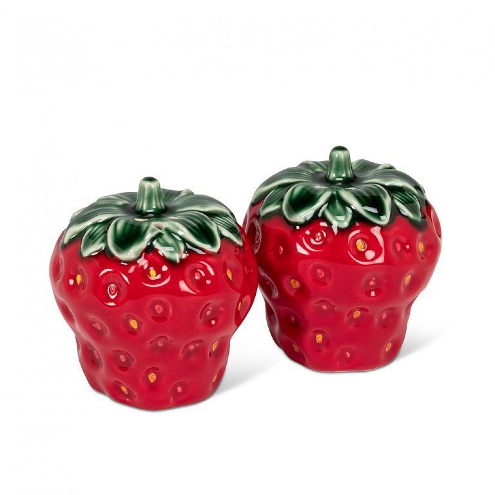 Picture of MDR Trading AB-27-FRESHPICK-001 2.5 in. Strawberry & Leaf Salt & Pepper Shaker, Green & Red