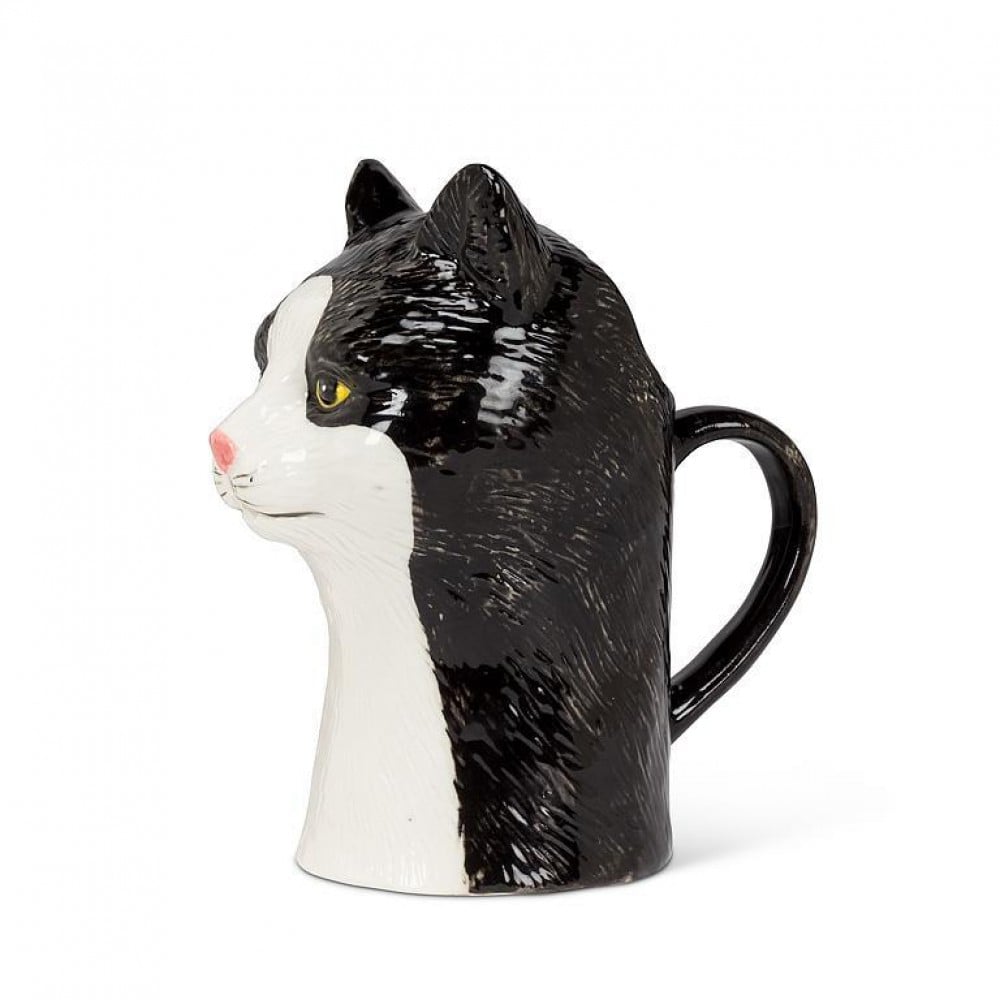 AB-27-TOMCAT-BLK-JUG-Q01 4 oz Small Cat Jug, Black & White