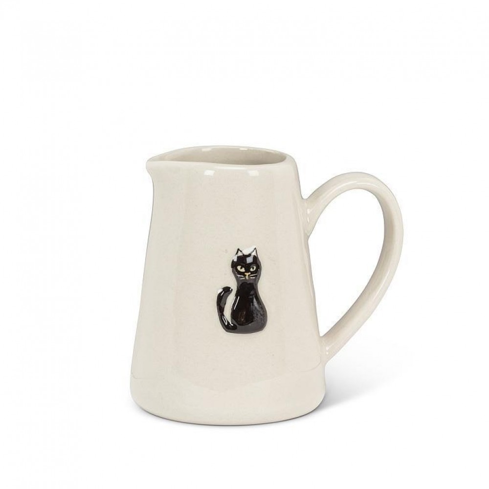 Picture of MDR Trading AB-27-SMIDGE-CAT-Q01 5 oz Cat Mini Jug, Ivory & Black