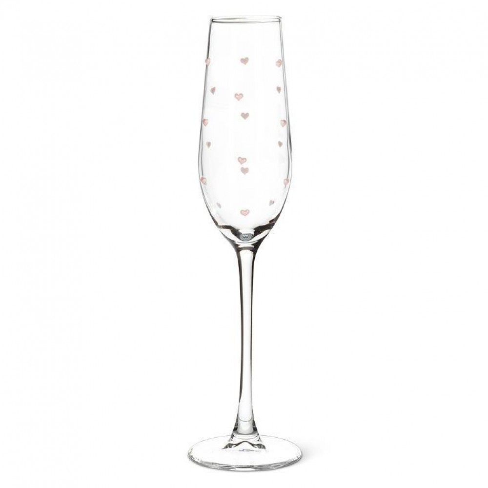 Picture of MDR Trading AB-27-AMOUR-FLUTE-Q01 10.5 in. Flute with Hearts Glass, Clear & Pink