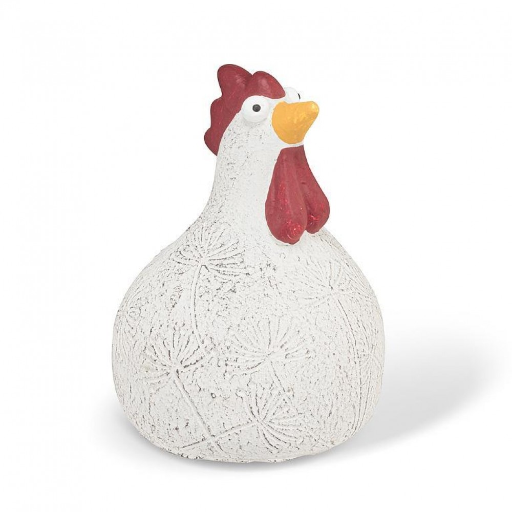 AB-27-HUBERT-918-LG 5.5 in. Chicken Figurine, White & Red - Large