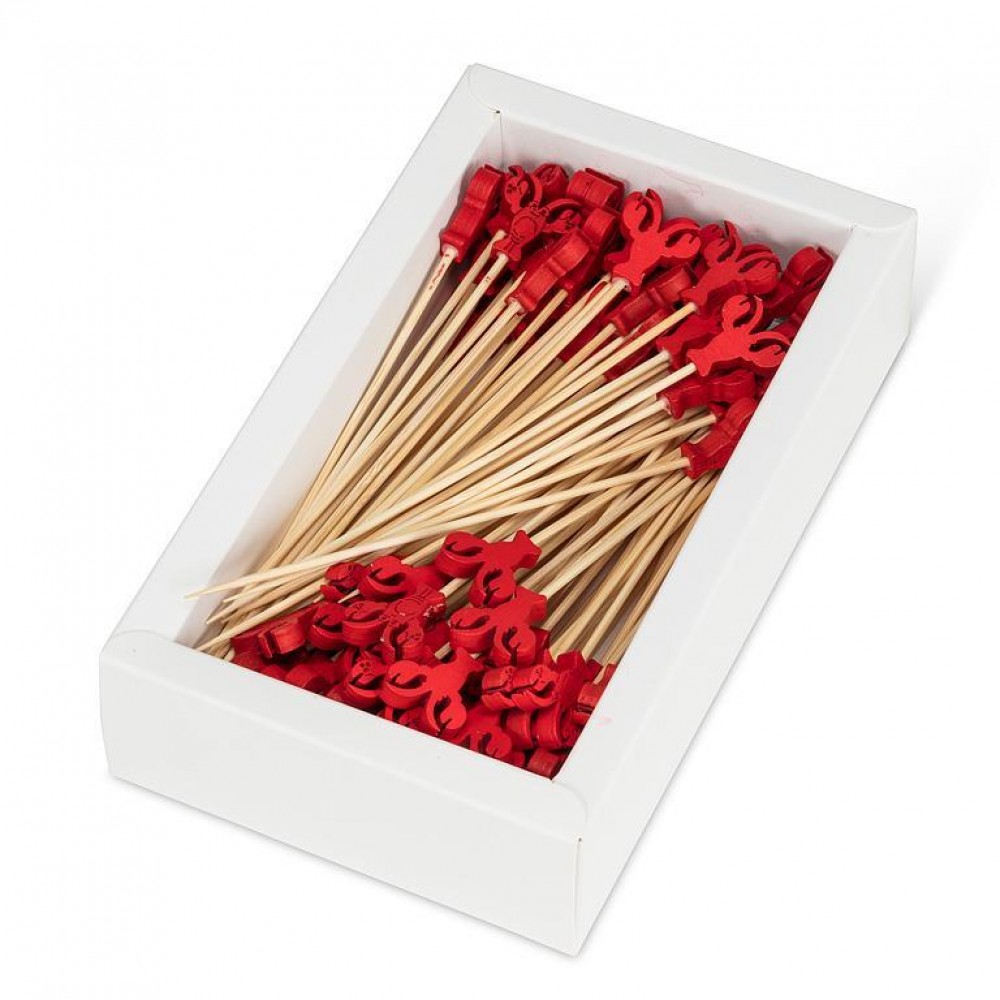 Picture of MDR Trading AB-27-CANAPE-15 4.5 in. Lobster Cocktail Pick, Red - Set of 100