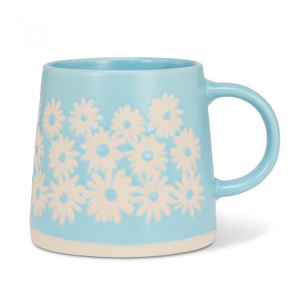Picture of MDR Trading AB-27-ARTISAN-111-Q01 14 oz Wide Base with Daisies Mug, Blue & Ivory