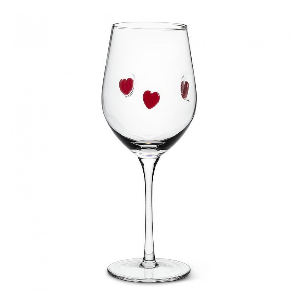 Picture of MDR Trading AB-27-LOVE-GOB-Q01 14 oz Hearts Stemmed Goblet, Clear & Red
