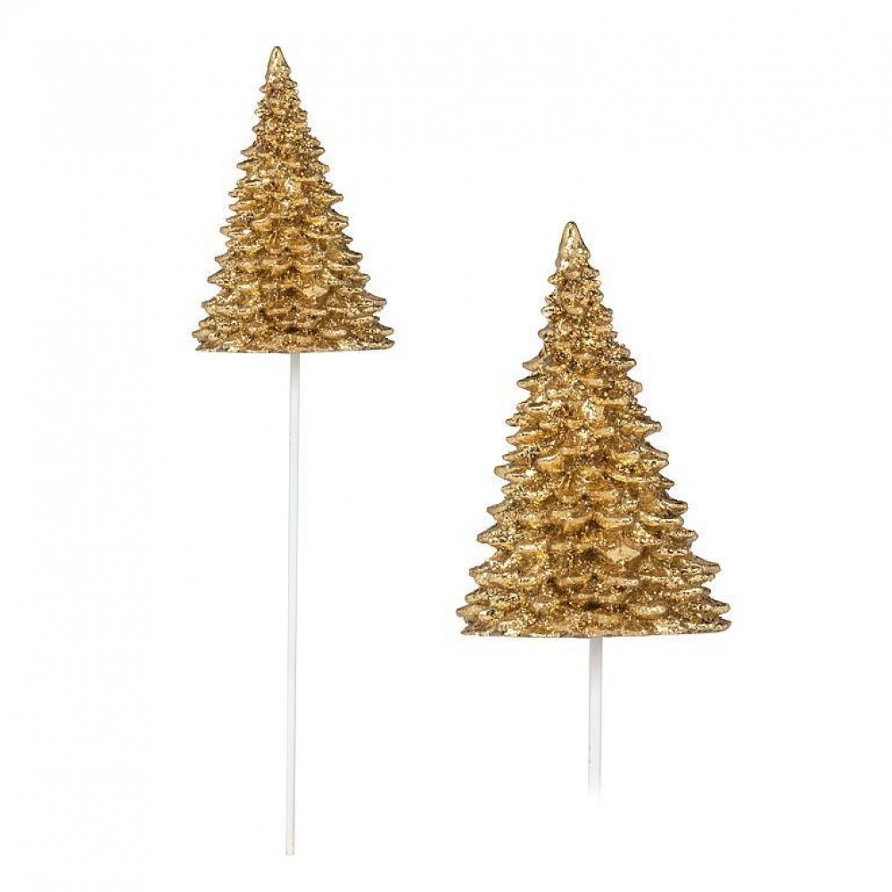 AB-27-GOLDEN-PICK-Q01 9 in. Extra Small Gilded Tree Pick, Gold