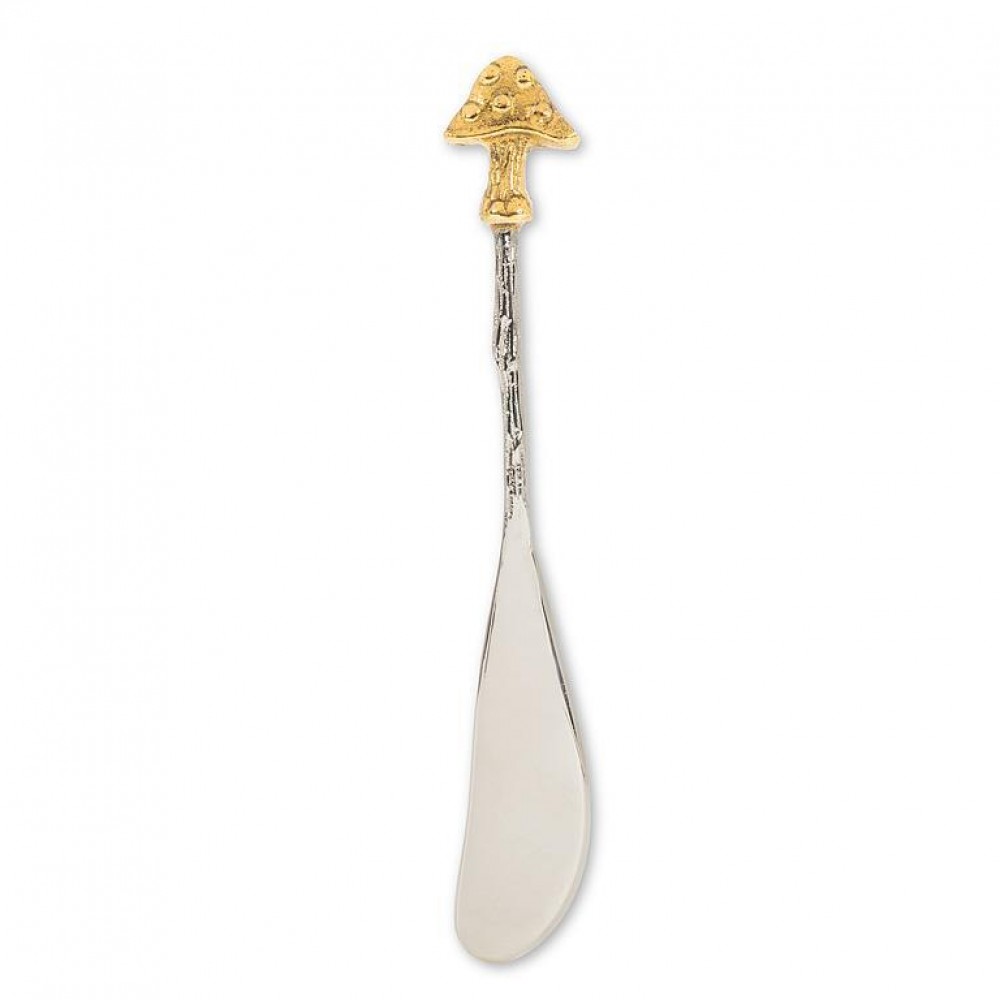 Picture of MDR Trading AB-36-FORAGE-PATE-Q01 Mushroom Pate Spreader, Nickel-plated & Gold