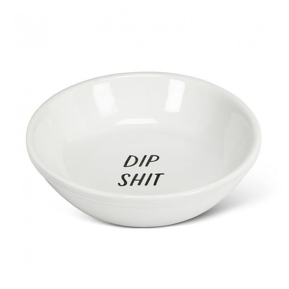AB-27-DIPSY-01-21-Q01 4.5 in. Dip Shit Dip Dish, White & Black