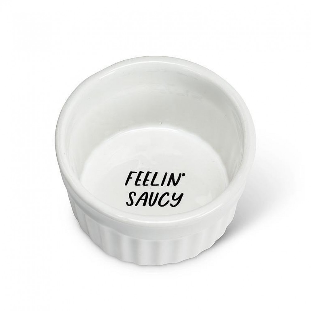 AB-27-DIPSY-02-25-Q01 3 in. Feeling Saucy Ramekin Dish, White & Black