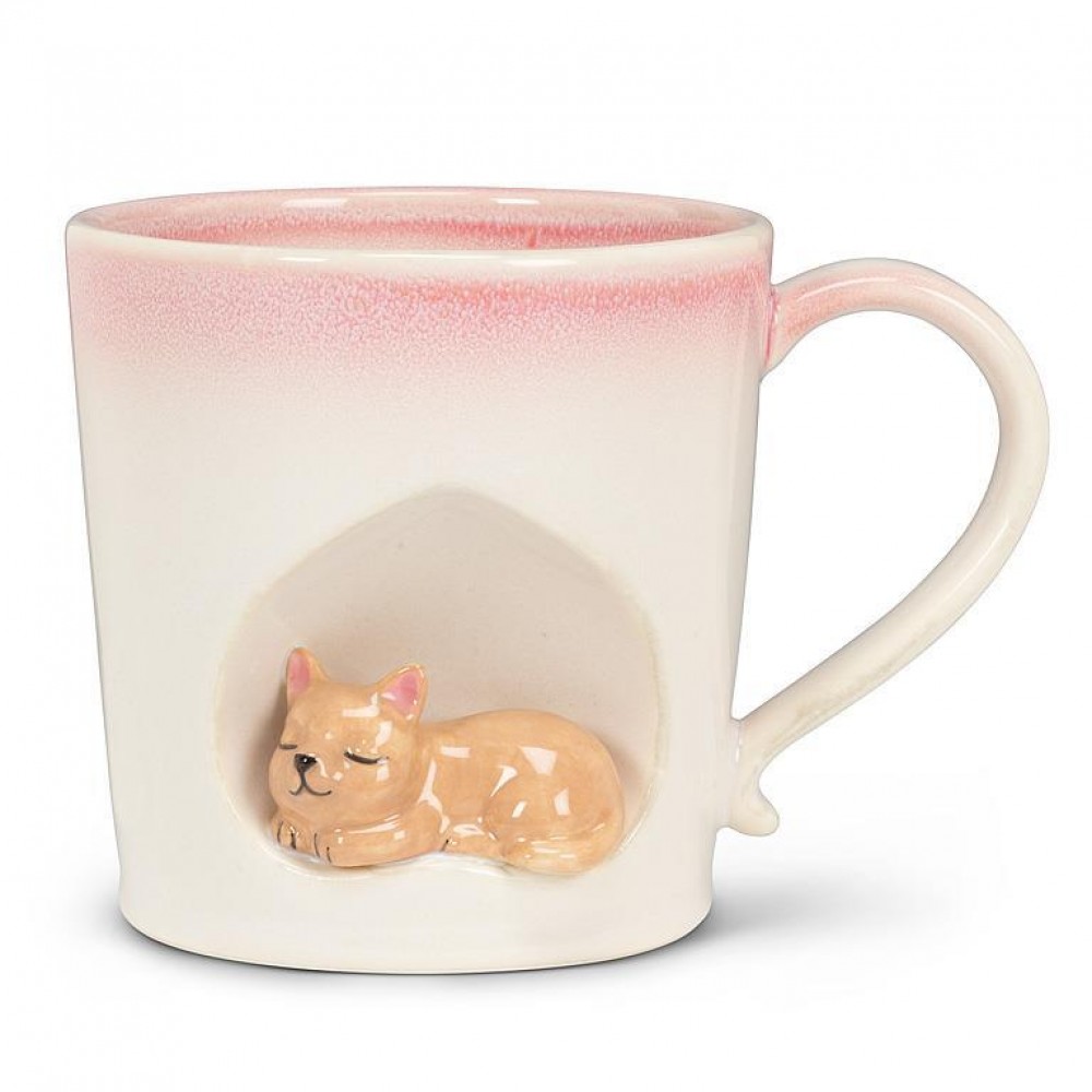 Picture of MDR Trading AB-27-ALCOVE-895-Q01 14 oz Ombre Tapered with Cat Mug, Pink & Brown