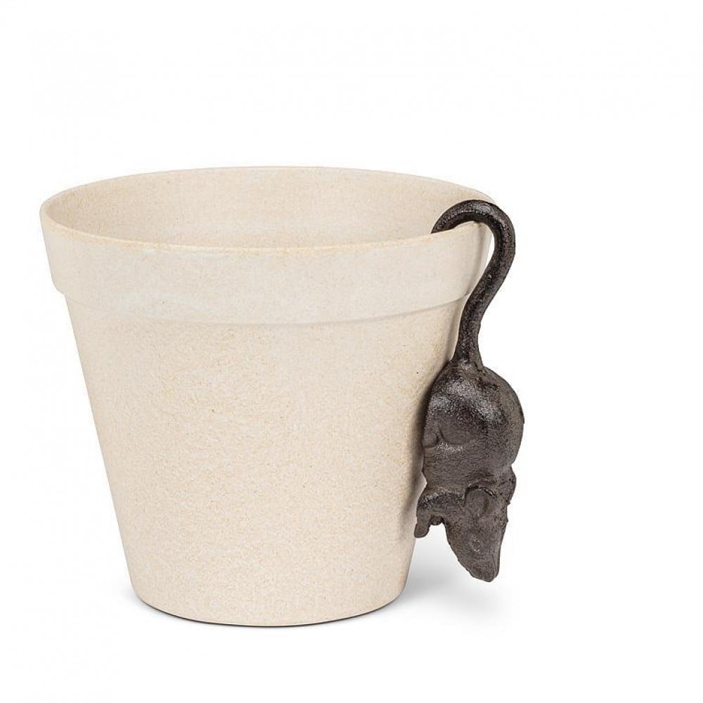 AB-27-IRONAGE-583-Q01 5 in. Mouse Pot Hanger Decoration, Brown