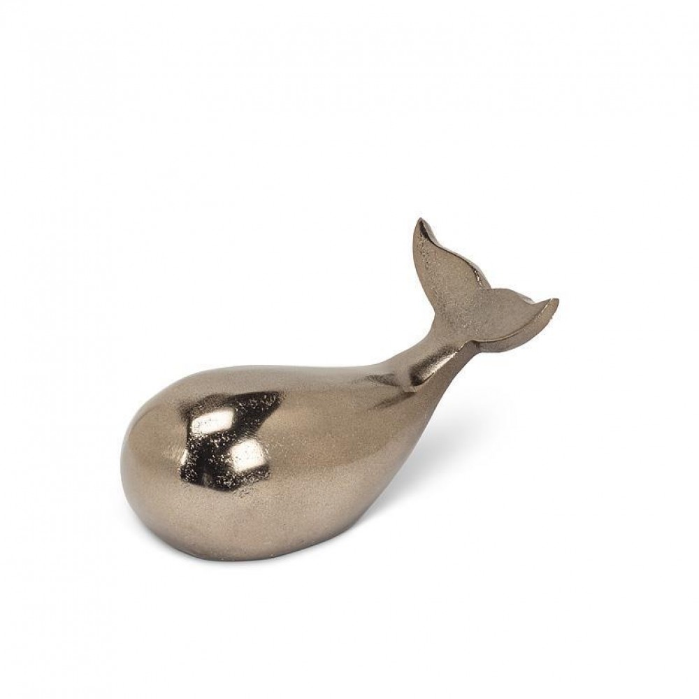 AB-30-CARBON-620-Q01 6.5 in. Simple Whale Figurine, Smoke - Small