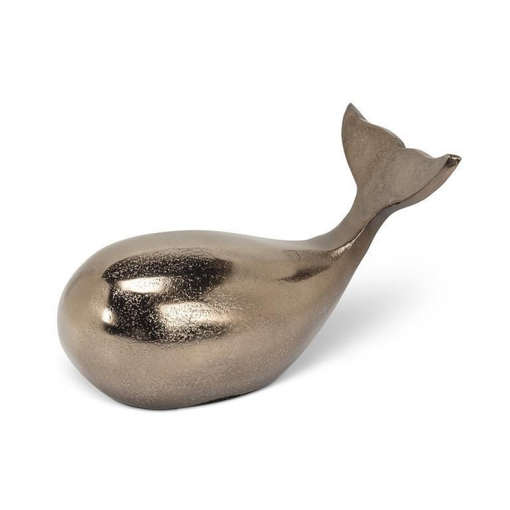 AB-30-CARBON-1010 8 in. Simple Whale Figurine, Smoke - Medium