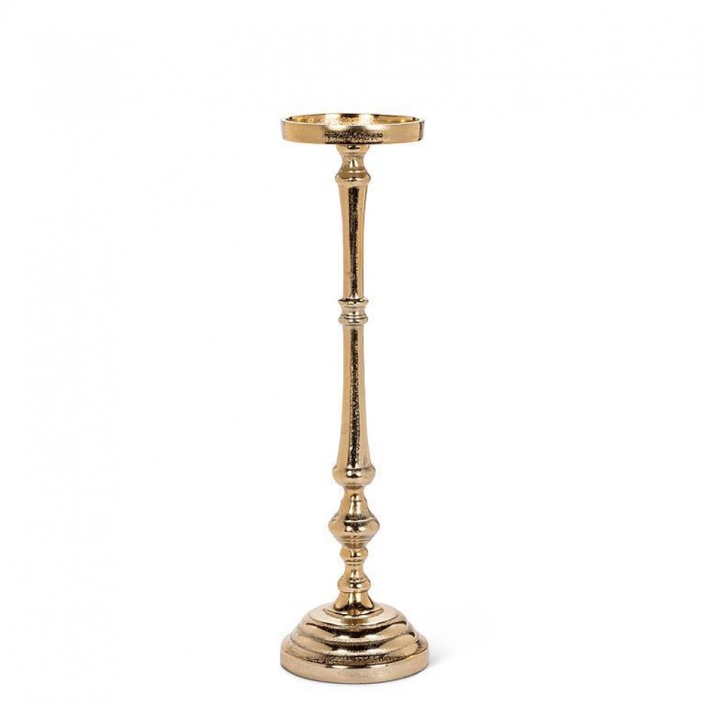 AB-30-BULLION-1990 18.5 in. Classic Pillar Candle Holder, Gold Plated - Medium