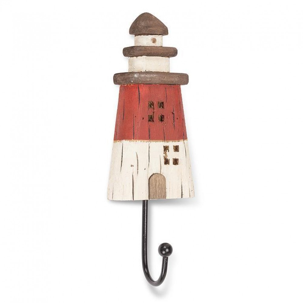 AB-27-SHORELINE-001-Q01 10 in. Lighthouse Hook, Red & White