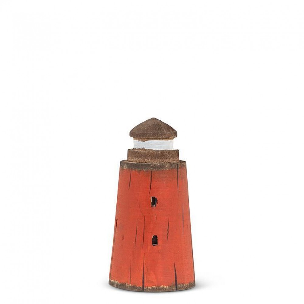 AB-27-SHORELINE-676-Q01 3 in. Lighthouse Figurine, Red - Mini