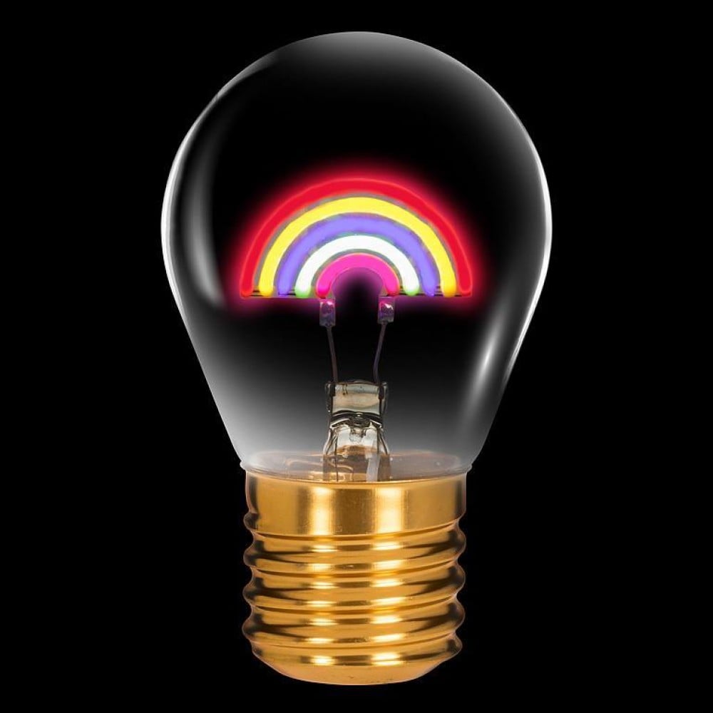 AB-27-VOLT-08 4.5 in. Rainbow Neon Bulb Lamp, Multi Color
