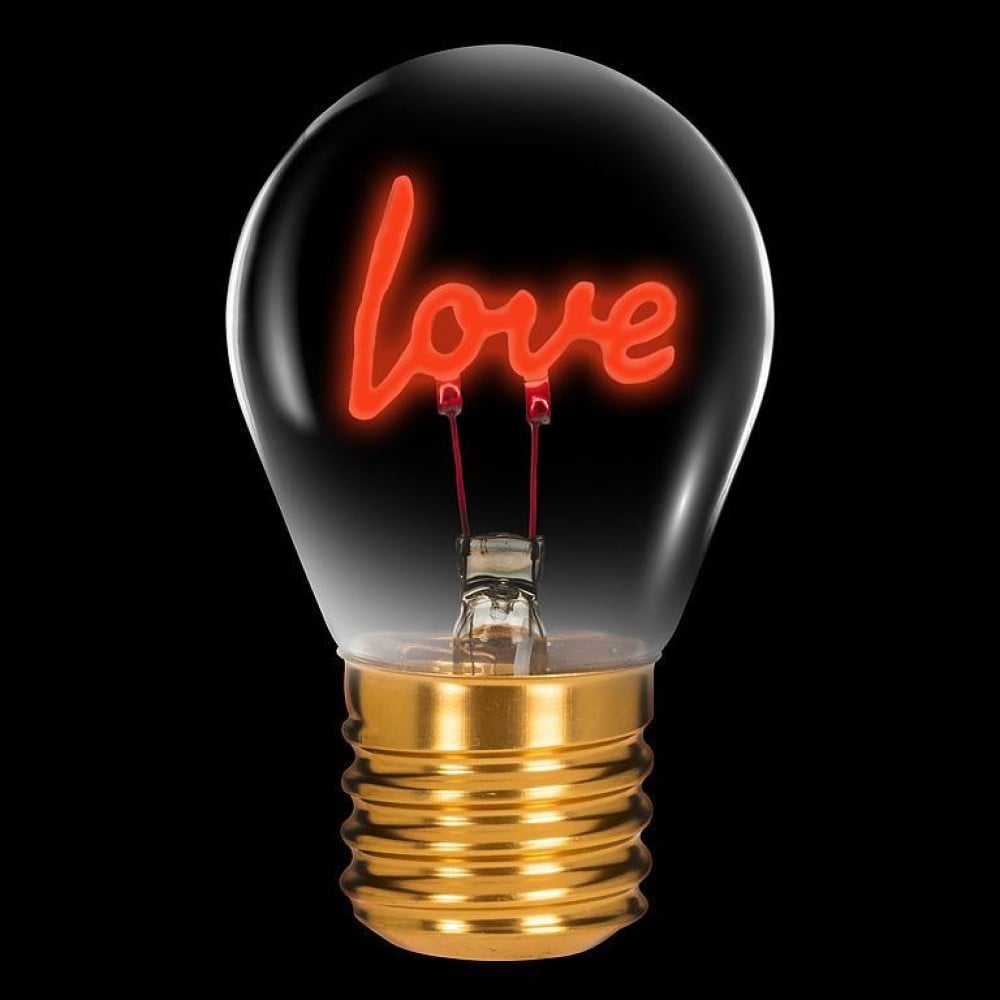 AB-27-VOLT-09 4.5 in. Love Neon Bulb Lamp, Red