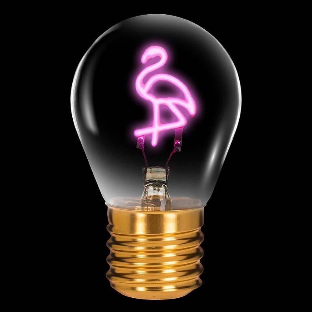 AB-27-VOLT-10 4.5 in. Flamingo Neon Bulb Lamp, Pink