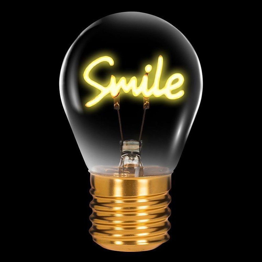 AB-27-VOLT-11 4.5 in. Smile Neon Bulb Lamp, White